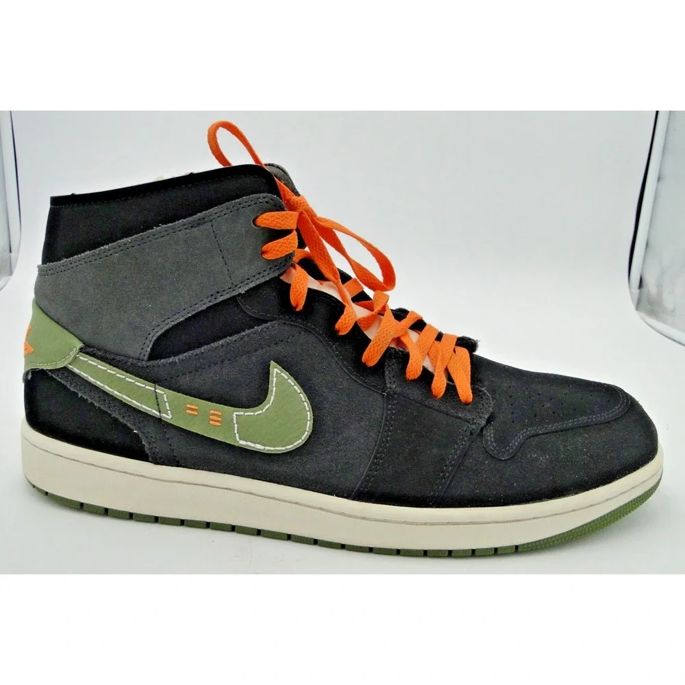 Nike Air Jordan 1 Mid SE Craft Anthracite Light‎ Olive FD6817-003 Men's Size 15